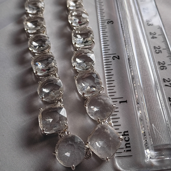 Charter Club Crystal Rhinestone Silver Tone statement Necklace Runway - Picture 10 of 10